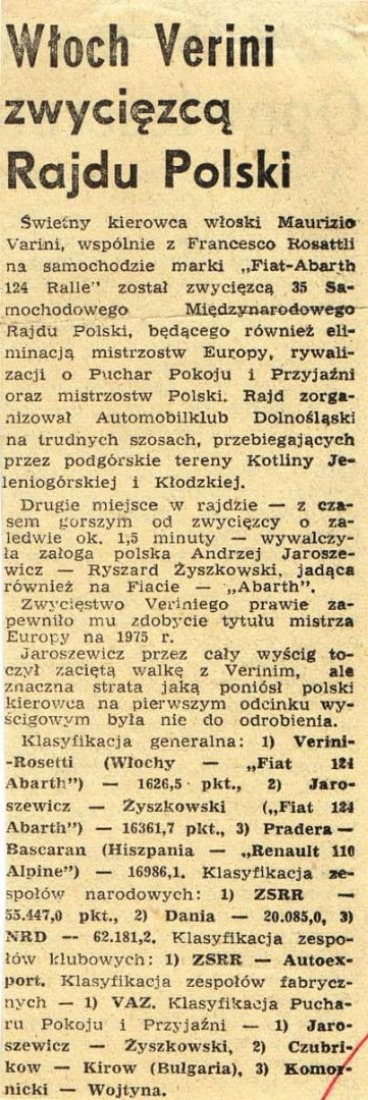 35 Rajd Polski - 1975r